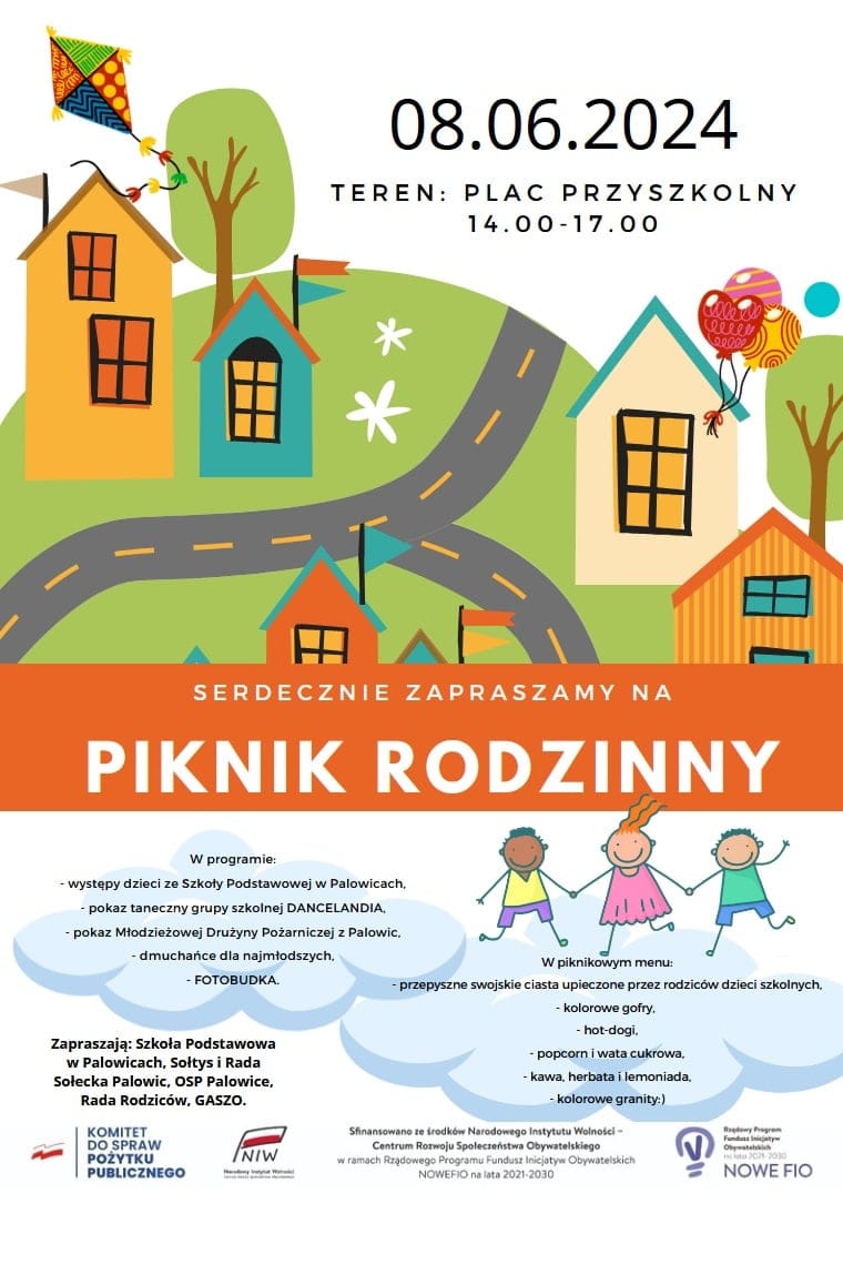plakat inforumujący o pikniku rodzinnym
